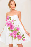 GARDEN WHISPERS PINK FLORAL SWING DRESS