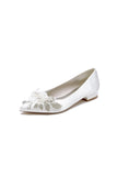 Womens Wedding Shoes Pointed Toe Low Heels with Rhinestone