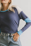 Sarai Ribbed Top in Blue FINAL SALE