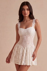Lace White A Line Short Bridal Shower Dress
