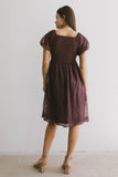 Karrie Embroidered Midi Dress in Purple FINAL SALE