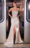 Ivanna Gown High Shine Crystal Embellished Strapless Dress