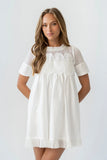 Russel Mesh Mini Dress in Off White