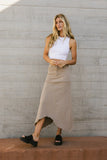 Blythe Denim Skirt in Taupe FINAL SALE