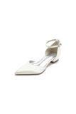 Satin Pointed Toe Ankle Strap Kitten Heels