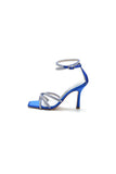 Square Open Toe Beaded Strap Buckle Stiletto Heels