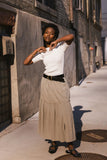Aspen Midi Skirt in Olive FINAL SALE