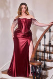 Cordelia Gown Off Shoulder Fringe Peplum Corset Dress