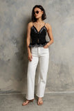 Keira Smocked Tank Top in Black
