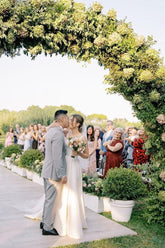 Simple A Line Square Neck Satin Wedding Dress