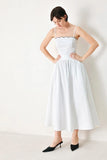 PURE ELEGANCE WHITE MIDI DRESS