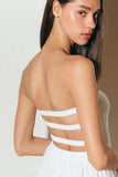 BREEZE OPEN BACK MIDI DRESS WHITE