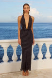 Lexie Plunge Halter Maxi Dress
