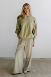 Ada Gingham Wide Leg Pants in Olive FINAL SALE