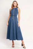 SUNDAY STROLL DENIM MIDI DRESS