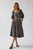 Gloria Floral Midi Dress in Black FINAL SALE