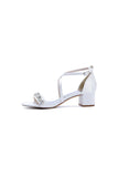 Open Toe Crystal Hollow Out Chunky Heels