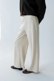 Ronda Ribbed Wide Leg Pants in Oatmeal