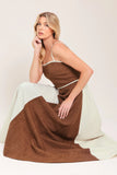 SIENNA FORM COLOR BLOCK MIDI DRESS