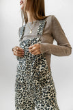 Tansy Denim Overalls in Leopard FINAL SALE