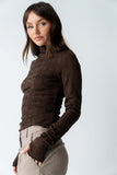 Benny Textured Top in Brown