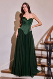 Nigella Gown Peplum Corset A line Formal Dress With Scarf