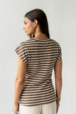Devin Striped Top in Brown
