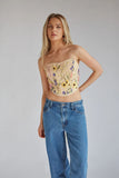 Marigold Floral Lace Corset Top