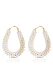 Pearl Wrapped Hoop Earrings