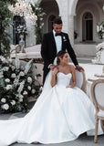Ball Gown Sweetheart Satin Wedding Dresses