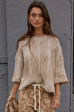 Raegan Cable Knit Sweater in Tan