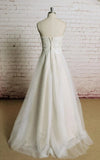 Sweetheart A Line Tulle Lace Appliques Sleeveless Wedding Dress