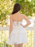 Ivy A Line Sweetheart White Lace Short Homecoming Dress