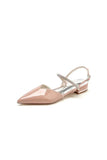 Nude Pink High Heels with Silver Trim