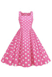 Polka Dots Barbie Pink Sleeveless 1950s Dress