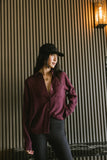 Finley Button Up in Wine FINAL SALE