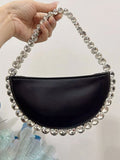 Womens Sparkling Rhinestone Shoulder Bag with PU Material