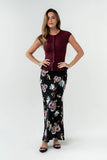 Eden Floral Midi Skirt in Black