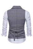 Mens Grey Pinstripe Double Breasted Shawl Lapel Suit Vest