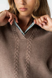 Melissa Contrast Sweater in Mocha FINAL SALE