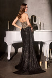 Evangeline Gown Strapless Glitter Lace Dress