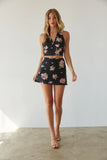 Glora Satin Floral Mini Skirt