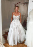 Boho Lace Wedding Dresses A Line Princess