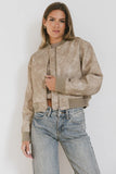 Clarissa Bomber Jacket in Tan FINAL SALE