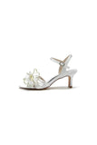 Peep Toe Chunky Wedding Shoes with Bow