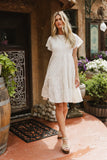 Neve Textured Midi Dress in Ivory FINAL SALE