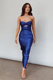 Harley Satin Maxi Dress Navy