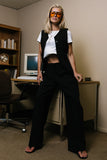 Carrie Pleated Trousers in Regular Black