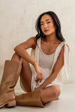 Mary Floral Knit Romper in Ivory FINAL SALE