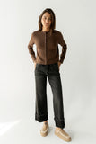 Maddy Button Up Cardigan in Brown FINAL SALE